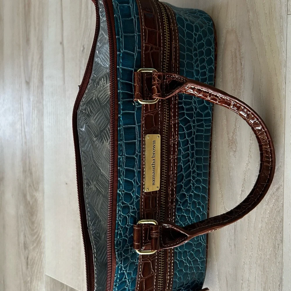 Turquoise and Brown Travel Luggage Set - Picture 16 of 16